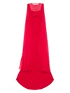 Shop Atu Body Couture Detachable-cape Maxi Dress In Red