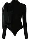 Atu Body Couture Draped-detail Bodysuit In Black