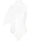 Atu Body Couture Draped-detail Bodysuit In White