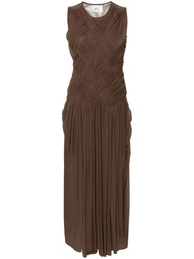 Atu Body Couture Emotional Maxi Dress In Brown
