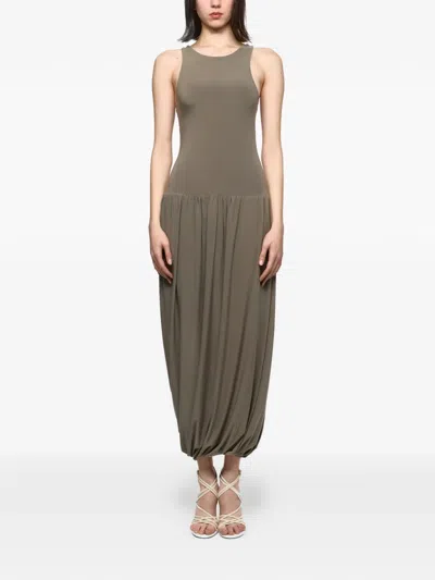 Atu Body Couture Gathered Midi Dress In Gray