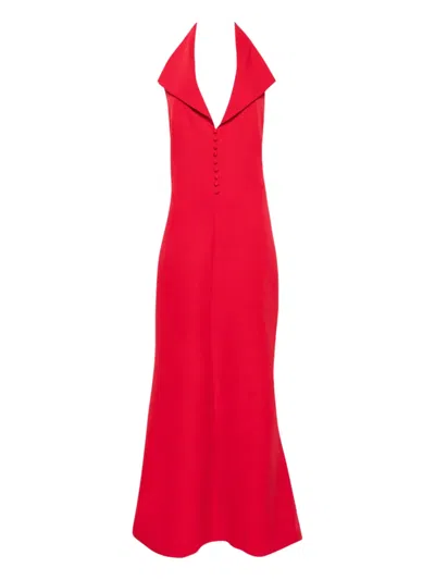 Atu Body Couture Halter-neck Button-front Maxi Dress