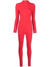 Atu Body Couture High Neck Long Sleeves All-in-one In Red
