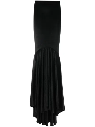 Atu Body Couture High-waisted Fishtail Maxi Skirt In Black