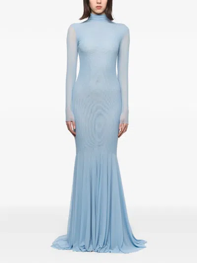 Atu Body Couture High-neck Maxi Dress In Blue