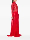 Atu Body Couture Lace-panelled Bodysuit In Red