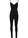 Atu Body Couture Lace-trim Sleeveless Jumpsuit In Black