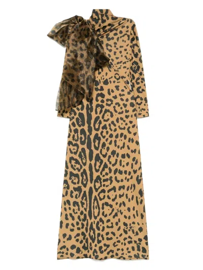 Atu Body Couture Leopard-print Dress In 褐色