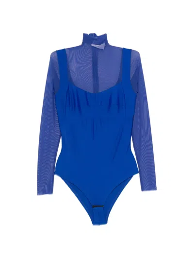 Atu Body Couture Long-sleeve Bodysuit In Blue