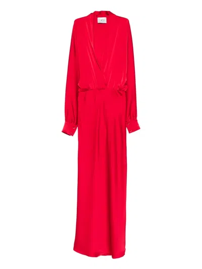 Atu Body Couture Long-sleeve Midi Dress In Red