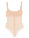 Atu Body Couture Mesh Bodysuit In Neutrals