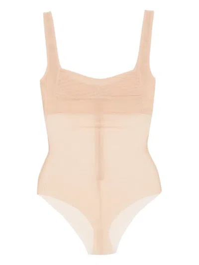 Atu Body Couture Mesh Bodysuit In Neutrals