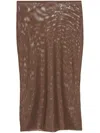Atu Body Couture Mesh-design Midi Skirt In Brown