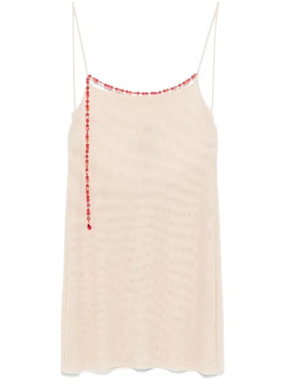 Atu Body Couture Mesh Mini Dress In Nude