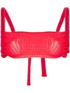 Atu Body Couture Top Aus Mesh In Rot