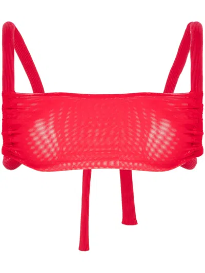 Atu Body Couture Top Aus Mesh In Rot