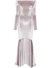 Atu Body Couture Off-shoulder Gown In 灰色