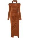 Atu Body Couture Off-shoulder Maxi Dress In 褐色