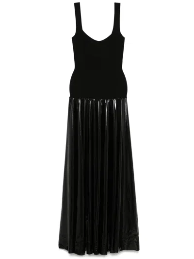 Atu Body Couture Panelled Gown In Black