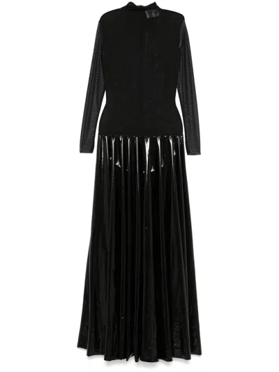Atu Body Couture Panelled Maxi Dress In Black