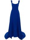 Atu Body Couture Pleated Maxi Dress In 蓝色