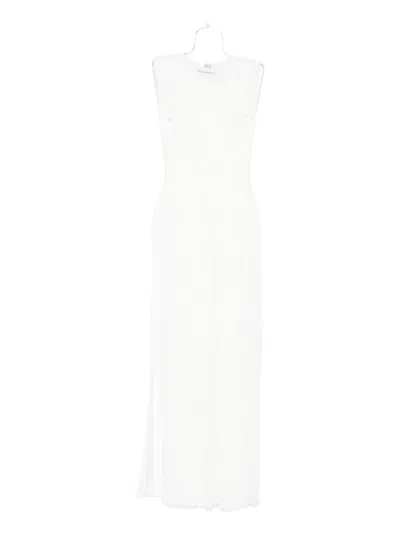 Atu Body Couture Pleated Sleeveless Maxi Dress In White