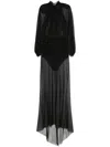 Atu Body Couture Point D'esprit Maxi Skirt Set In Black