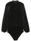Atu Body Couture Point D'esprit Tulle Bodysuit In Black