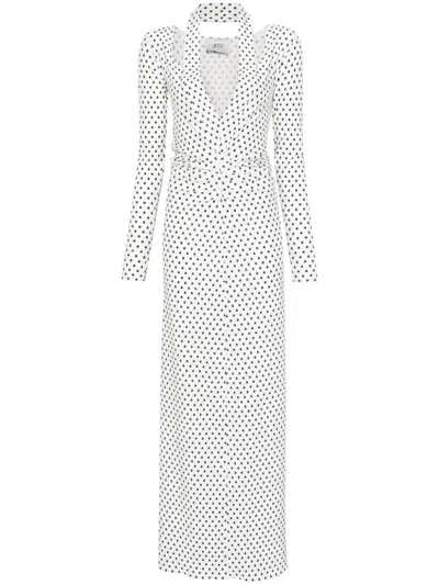 Atu Body Couture Polka Dot Maxi Dress In Weiss