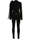 Atu Body Couture Ruched Draped Jumpsuit In Black