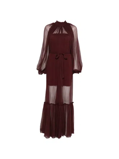 Atu Body Couture Ruffled Tie Maxi Dress In Red