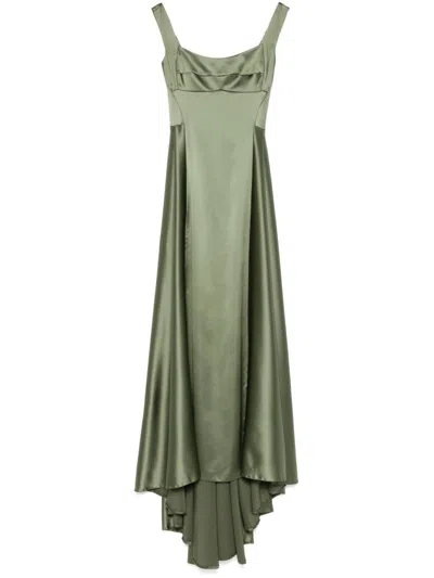 Atu Body Couture Satin Gown Maxi Dress In 绿色