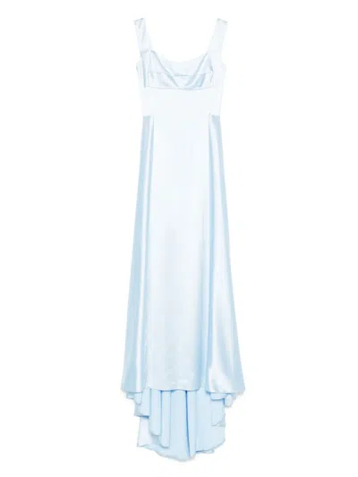 Atu Body Couture Satin Maxi Dress In Blue