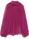 Atu Body Couture Scarf-detail Silk Blouse In Pink