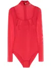 Atu Body Couture Mesh-panelling Bodysuit In Red