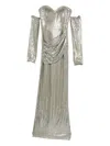 Atu Body Couture Sequin-embellished Maxi Dress In Metallic