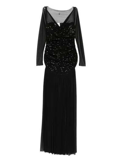 Atu Body Couture Sequin-embellished Mesh Maxi Dress In Black