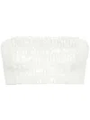 Atu Body Couture Sequined Bandeau-style Top In Neutrals