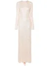 Atu Body Couture Sequined Maxi Dress In Neutrals