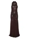 Atu Body Couture Sequinned High-neck Dress