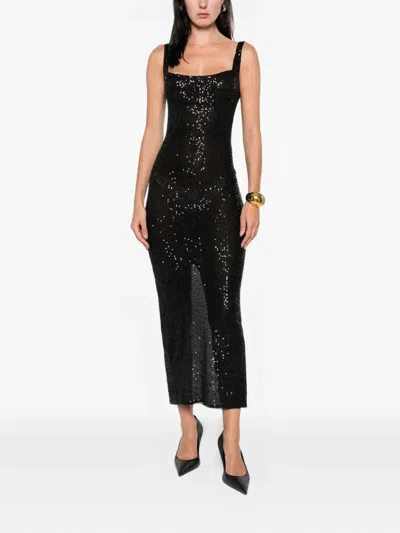 Atu Body Couture Sequinned Midi Dress In Black