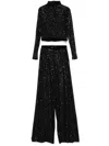 Atu Body Couture Sequinned Trouser Set In Black