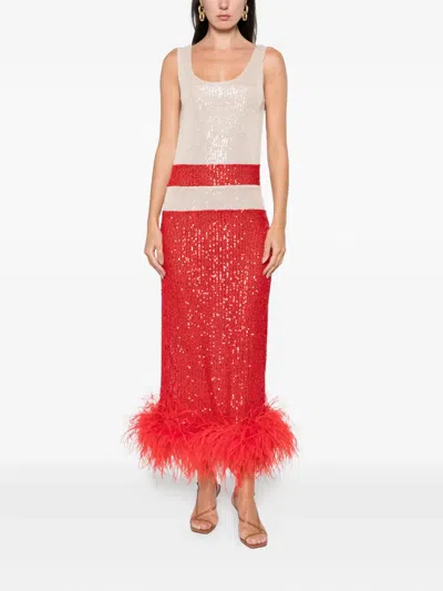 Atu Body Couture Sequins-embellishment Midi Dress In Red