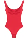 Atu Body Couture Square-neck Bodysuit In Red