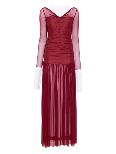Atu Body Couture V-neck Maxi Dress In Burgundy
