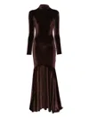 Atu Body Couture Velvet-finish Dress In Brown