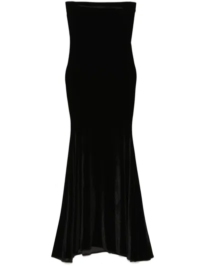 Atu Body Couture Velvet Maxi Dress In Black