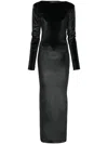Atu Body Couture Maxikleid Aus Samt In Schwarz
