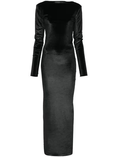 Atu Body Couture Maxikleid Aus Samt In Schwarz