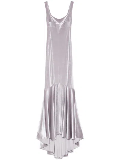 Atu Body Couture Velvet Mermaid Gown In 灰色
